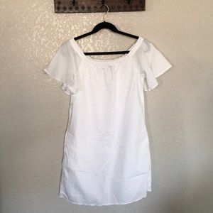 Banana Republic Off the Shoulder White Shift Dress